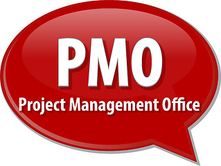 Image showing PMO acronym word speech bubble illustration