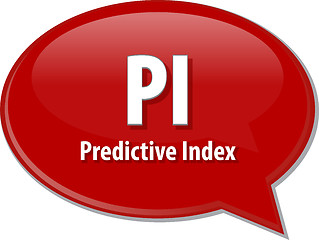 Image showing PI acronym word speech bubble illustration