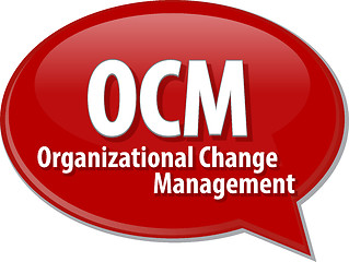 Image showing OCM acronym word speech bubble illustration