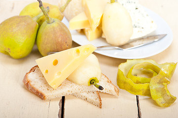 Image showing fresh pears and cheese