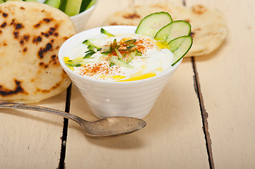 Image showing Arab middle east goat yogurt and cucumber salad 