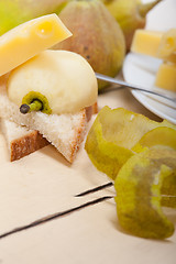 Image showing fresh pears and cheese