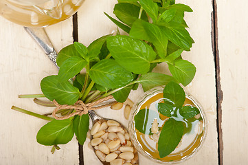 Image showing Arab traditional mint and pine nuts tea