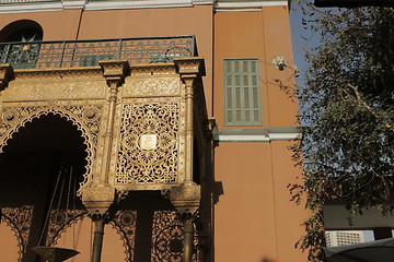 Image showing Mashrabiya a type of projecting oriel window enclosed with carved wood latticework 4706