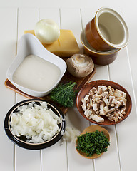 Image showing Ingredients of Mushroom Julienne