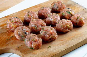 Image showing Raw Meatballs