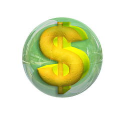 Image showing Dollar in a sphere