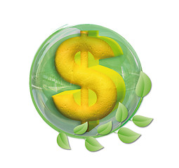 Image showing Dollar in a ball