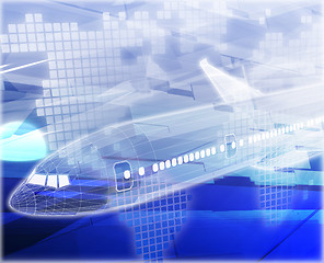 Image showing Air travel airplane Abstract concept digital illustration