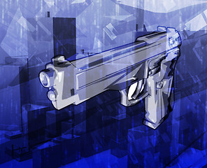 Image showing Gun crime Abstract concept digital illustration