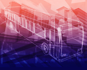 Image showing Bus service Abstract concept digital illustration