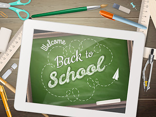 Image showing Back to school illustration with tablet. EPS 10