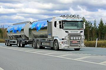 Image showing Scania R500 Milk Truck Hauls Valio Milk