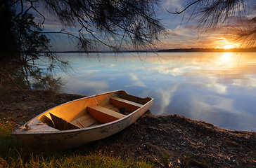 Image showing Drifting to new shores as the sun sets on another day