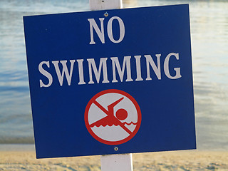 Image showing No Swimming Sign