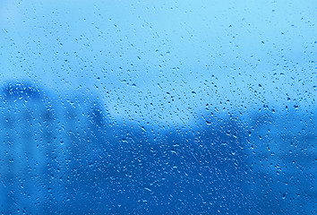 Image showing Water drops on glass