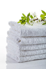 Image showing stack of white towels