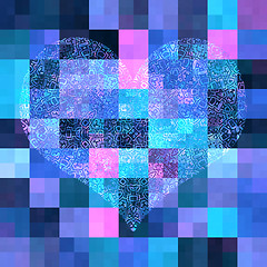 Image showing Abstract mosaic background with heart