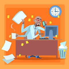 Image showing African businessman loaded with work time management