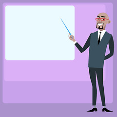 Image showing African businessman holding presentation screen