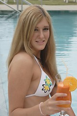 Image showing Woman at pool