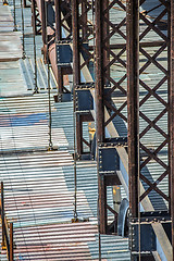 Image showing Bridge maintenance  with scaffolding  on site