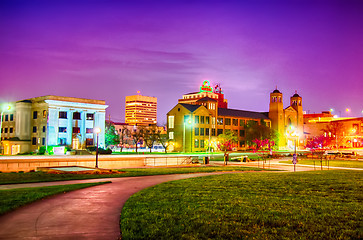 Image showing topeka kansas downtown at night