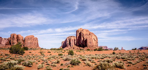 Image showing Monument valley under the blue sky