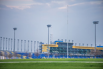 Image showing Kansas Speedway in Kansas City KS at sunrise