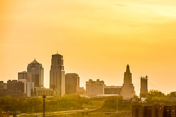 Image showing Kansas City skyline at sunrise