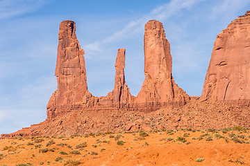 Image showing Monument valley under the blue sky