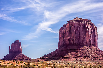 Image showing Monument valley under the blue sky