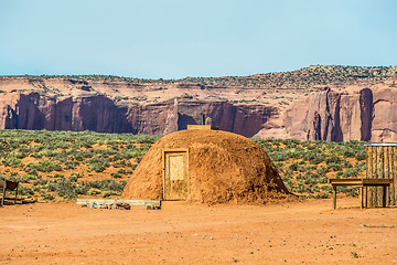 Image showing Monument valley under the blue sky