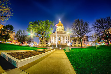 Image showing topeka kansas downtown at night