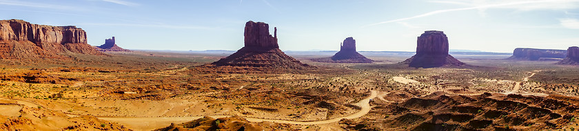 Image showing Monument valley under the blue sky