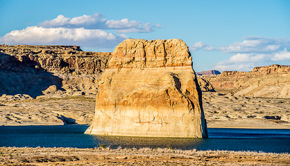 Image showing Lone Rock in Lake Powell Arizona USA