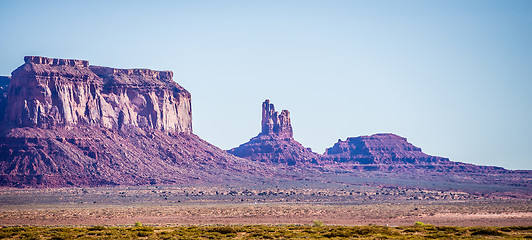 Image showing Monument valley under the blue sky