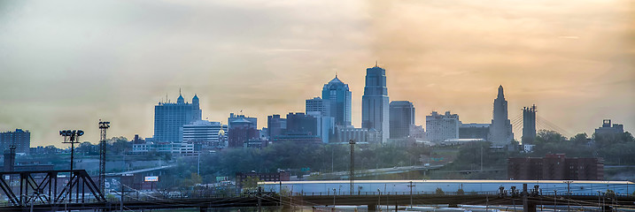 Image showing Kansas City skyline at sunrise