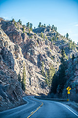Image showing Road trough the Rocky Mountains in Colorado USA