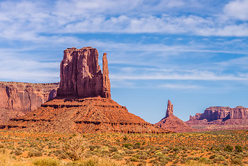 Image showing Monument valley under the blue sky