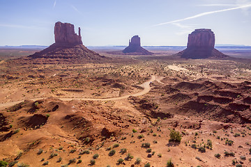 Image showing Monument valley under the blue sky