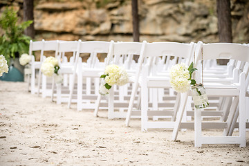 Image showing wedding isle on white sand