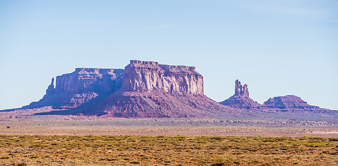 Image showing Monument valley under the blue sky