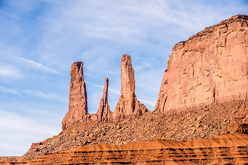 Image showing Monument valley under the blue sky