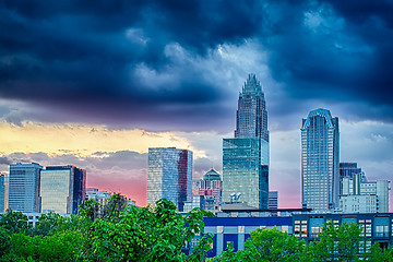 Image showing Downtown of Charlotte  North Carolina skyline 