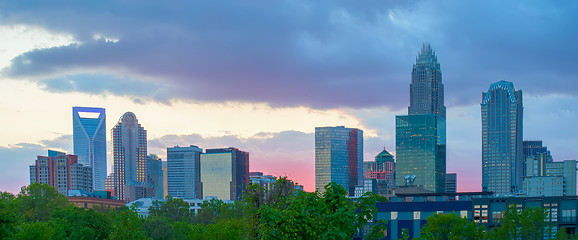 Image showing Downtown of Charlotte  North Carolina skyline 