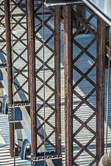 Image showing Bridge maintenance  with scaffolding  on site