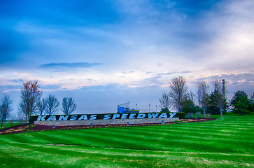 Image showing Kansas Speedway in Kansas City KS at sunrise