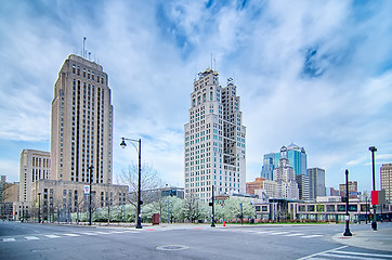 Image showing Kansas City skyline at sunrise