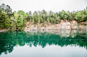 Image showing cloudy skies and reflections at a quarry